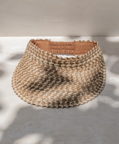 Rattan Sun Visor in Ombre in Amber