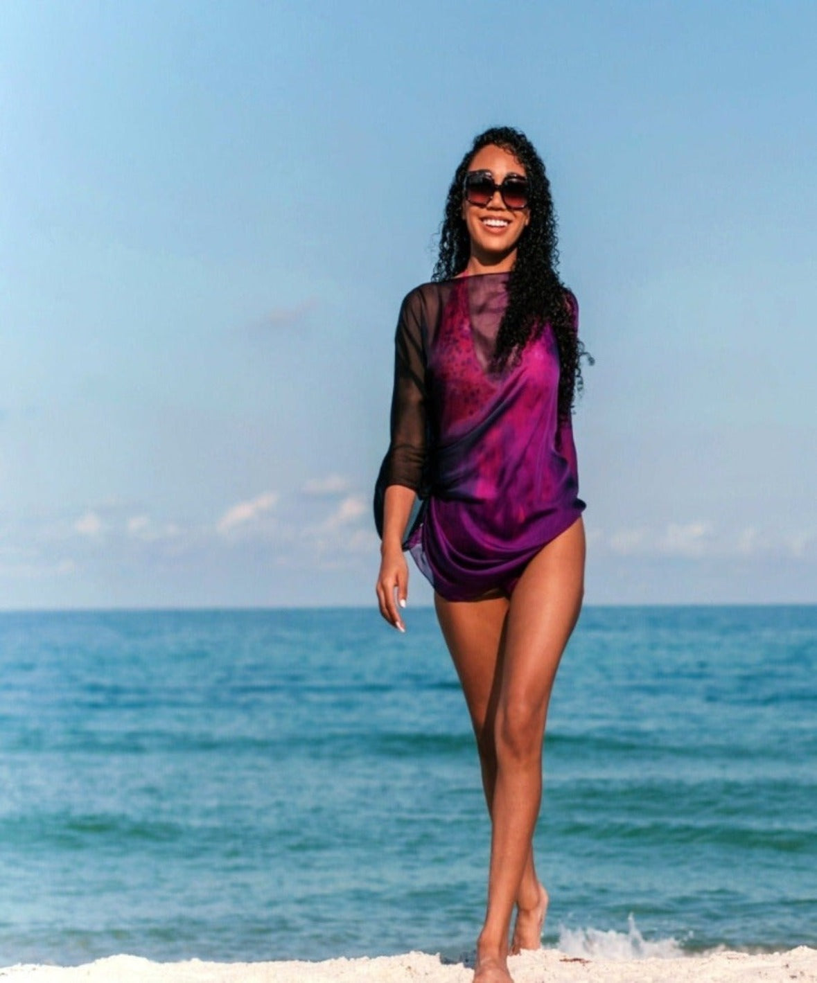 Caribbean Night  Silk Ombre Cover Up